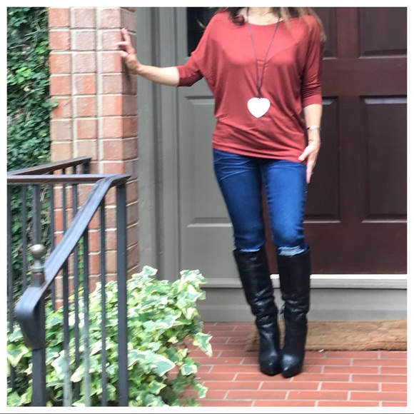 Rust best selling dolman top - Picture 2 of 5